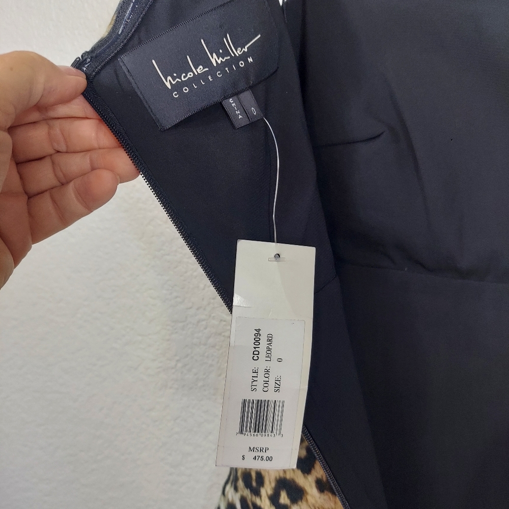 NWT Nicole Miller Collection Animal Print  Mini  Dress Sleeveless Sz 0 - Picture 13 of 16